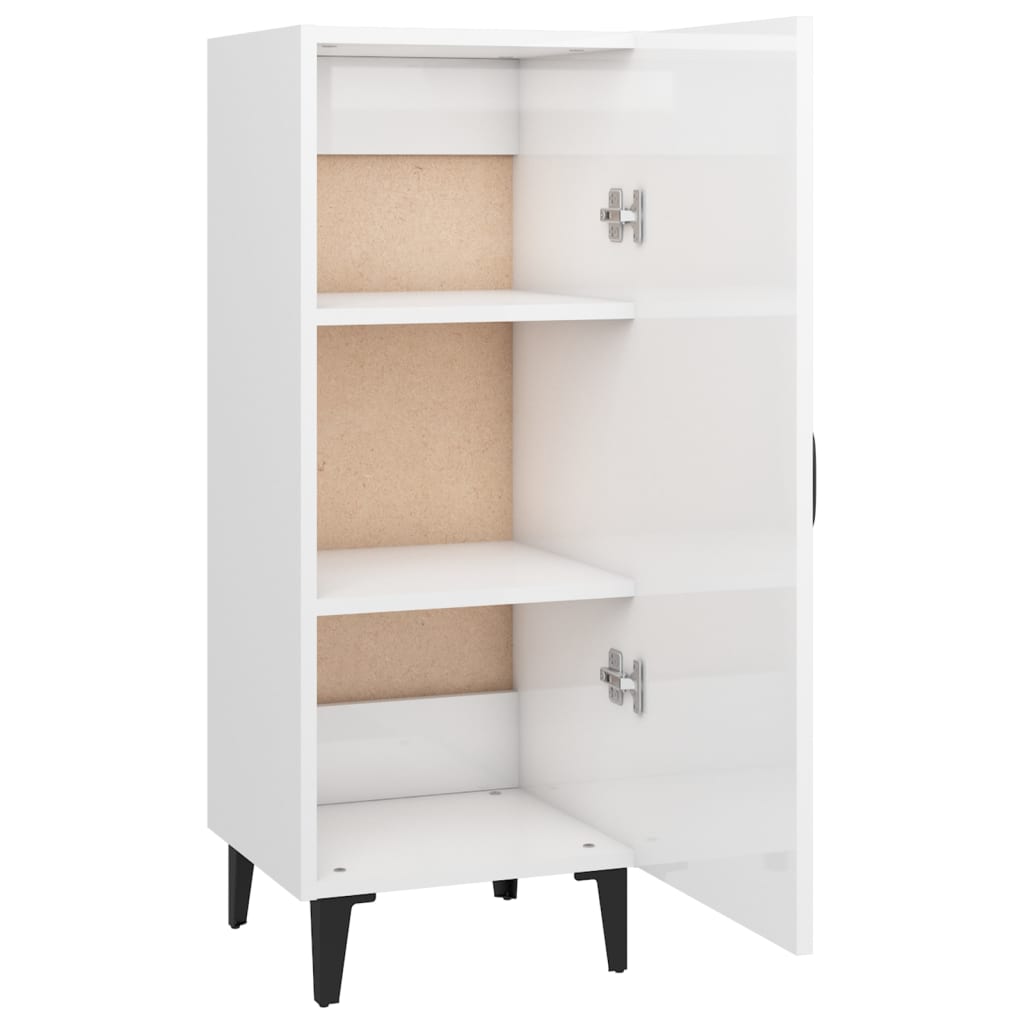vidaXL Buffet haut brillant blanc 34,5x34x90 cm Bois d'ingénierie