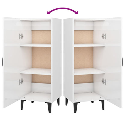vidaXL Buffet haut brillant blanc 34,5x34x90 cm Bois d'ingénierie