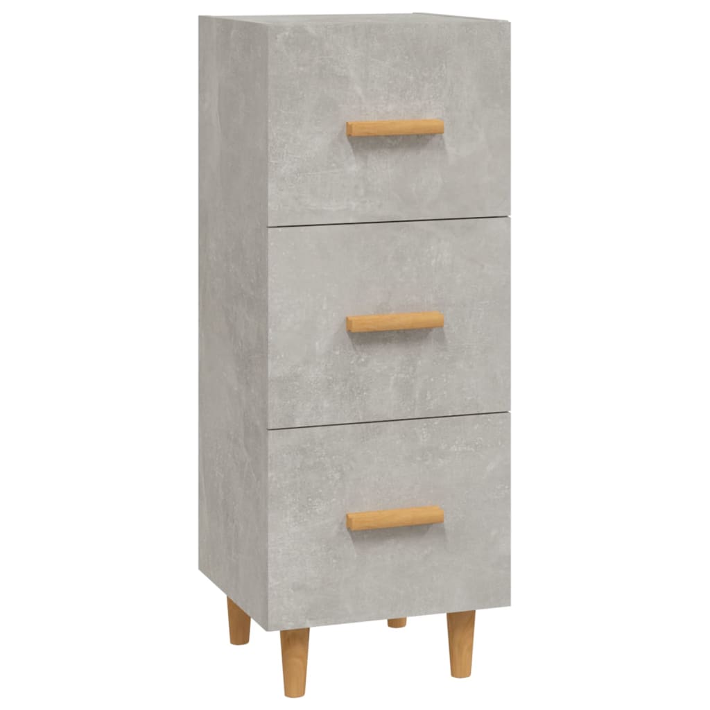 vidaXL Buffet gris béton 34,5x34x90 cm Bois d'ingénierie