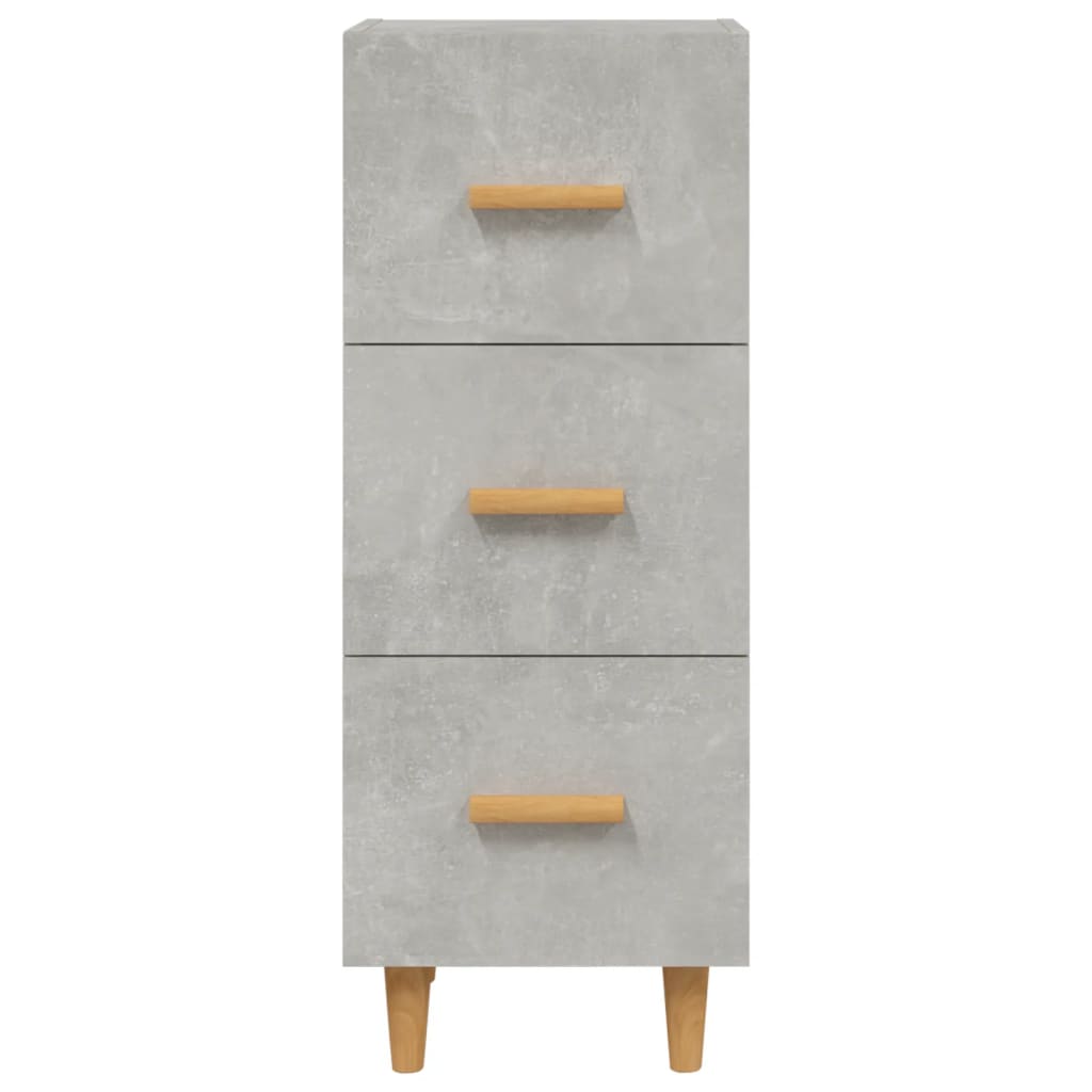 vidaXL Buffet gris béton 34,5x34x90 cm Bois d'ingénierie