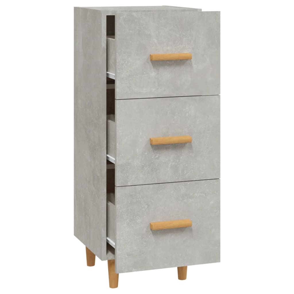 vidaXL Buffet gris béton 34,5x34x90 cm Bois d'ingénierie