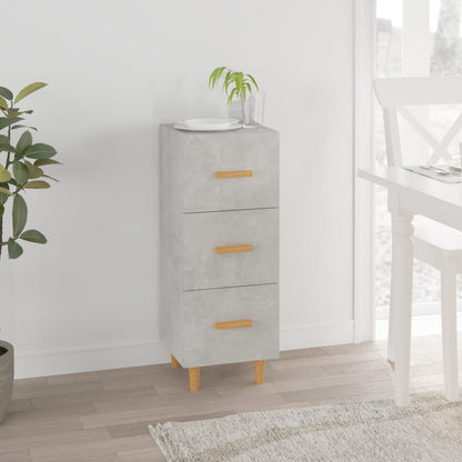vidaXL Buffet gris béton 34,5x34x90 cm Bois d'ingénierie