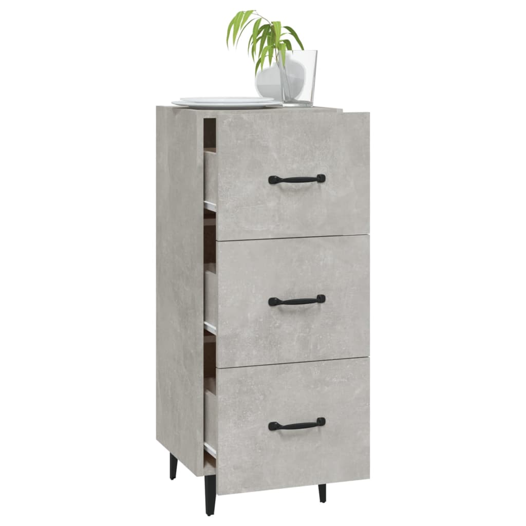 vidaXL Buffet gris béton 34,5x34x90 cm Bois d'ingénierie