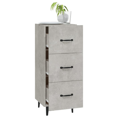 vidaXL Buffet gris béton 34,5x34x90 cm Bois d'ingénierie