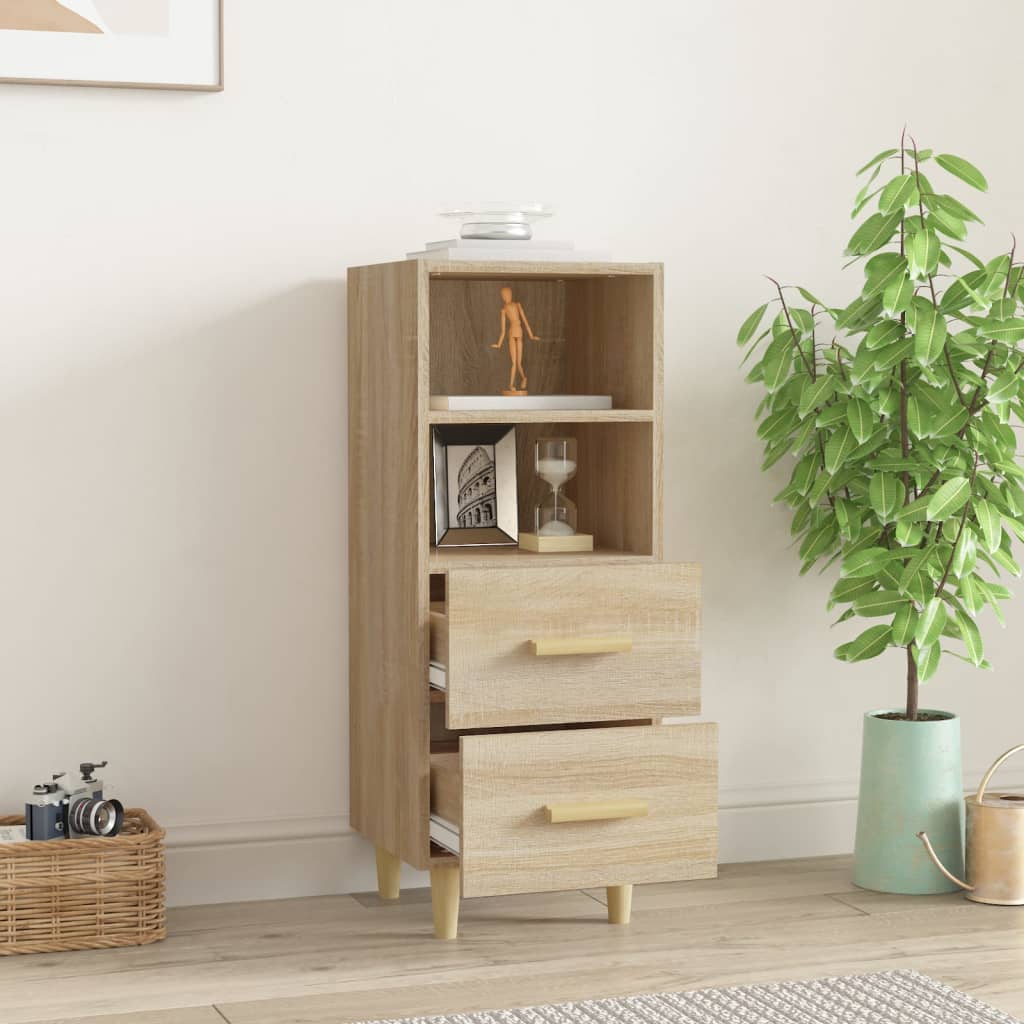 vidaXL Buffet en aggloméré coloris chêne Sonoma 34,5x34x90 cm