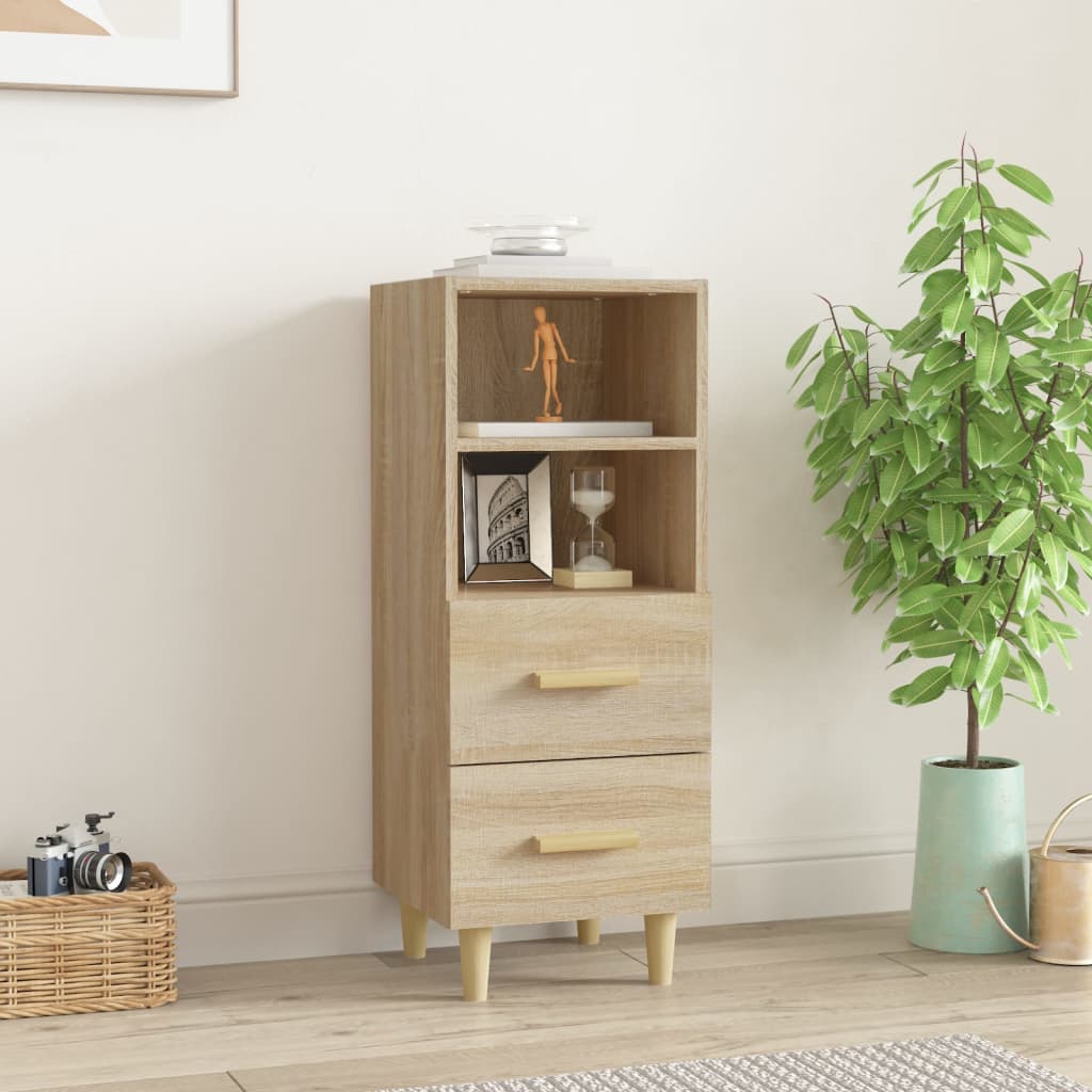 vidaXL Buffet en aggloméré coloris chêne Sonoma 34,5x34x90 cm