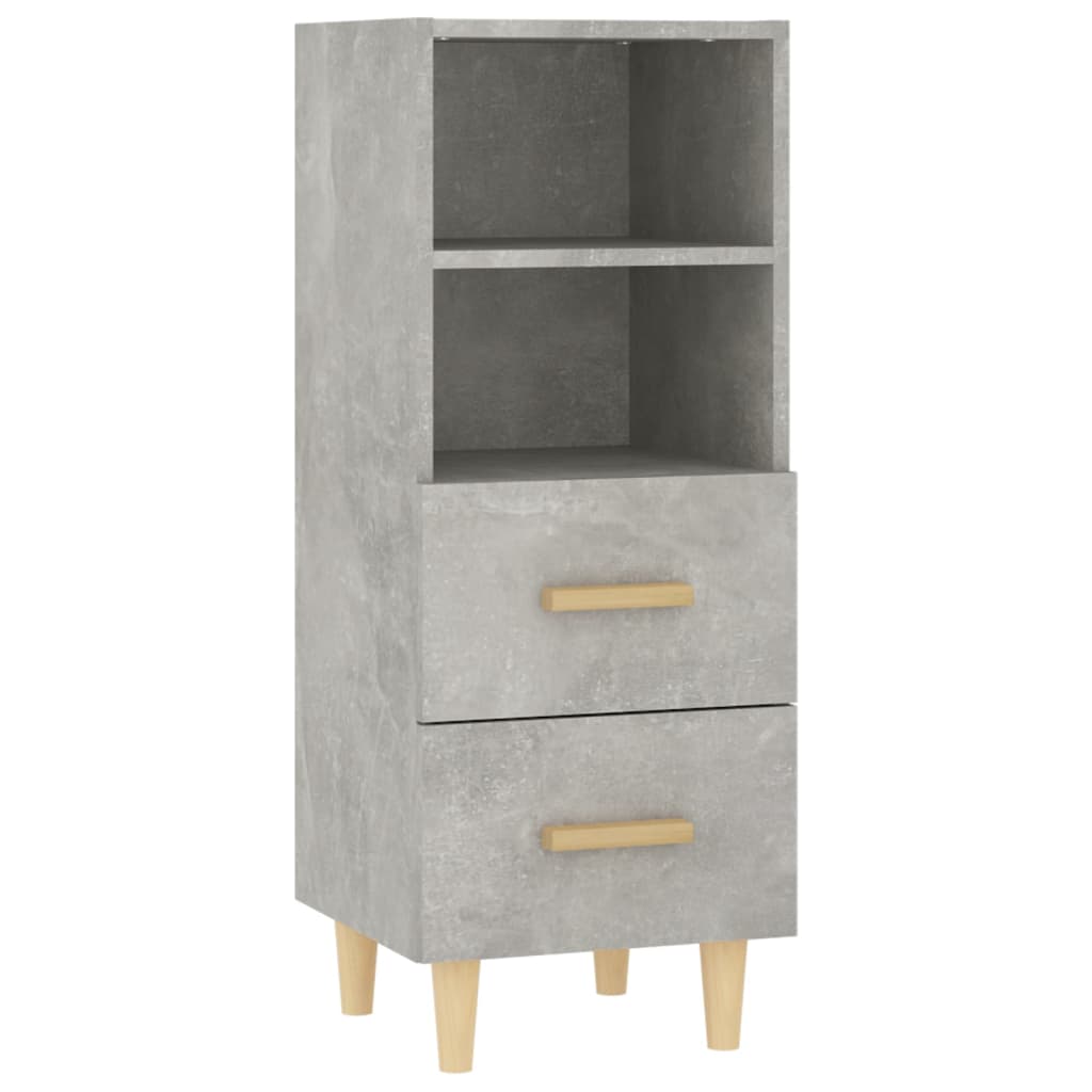 vidaXL Buffet gris béton 34,5x34x90 cm Bois d'ingénierie