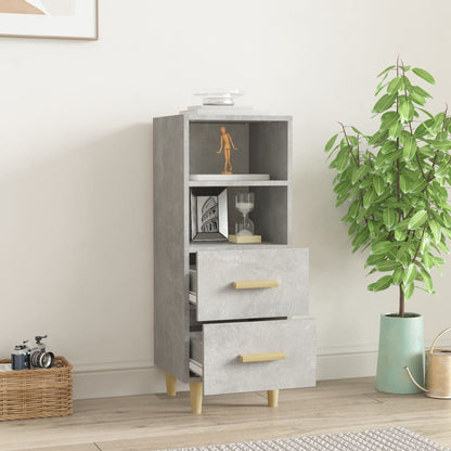 vidaXL Buffet gris béton 34,5x34x90 cm Bois d'ingénierie