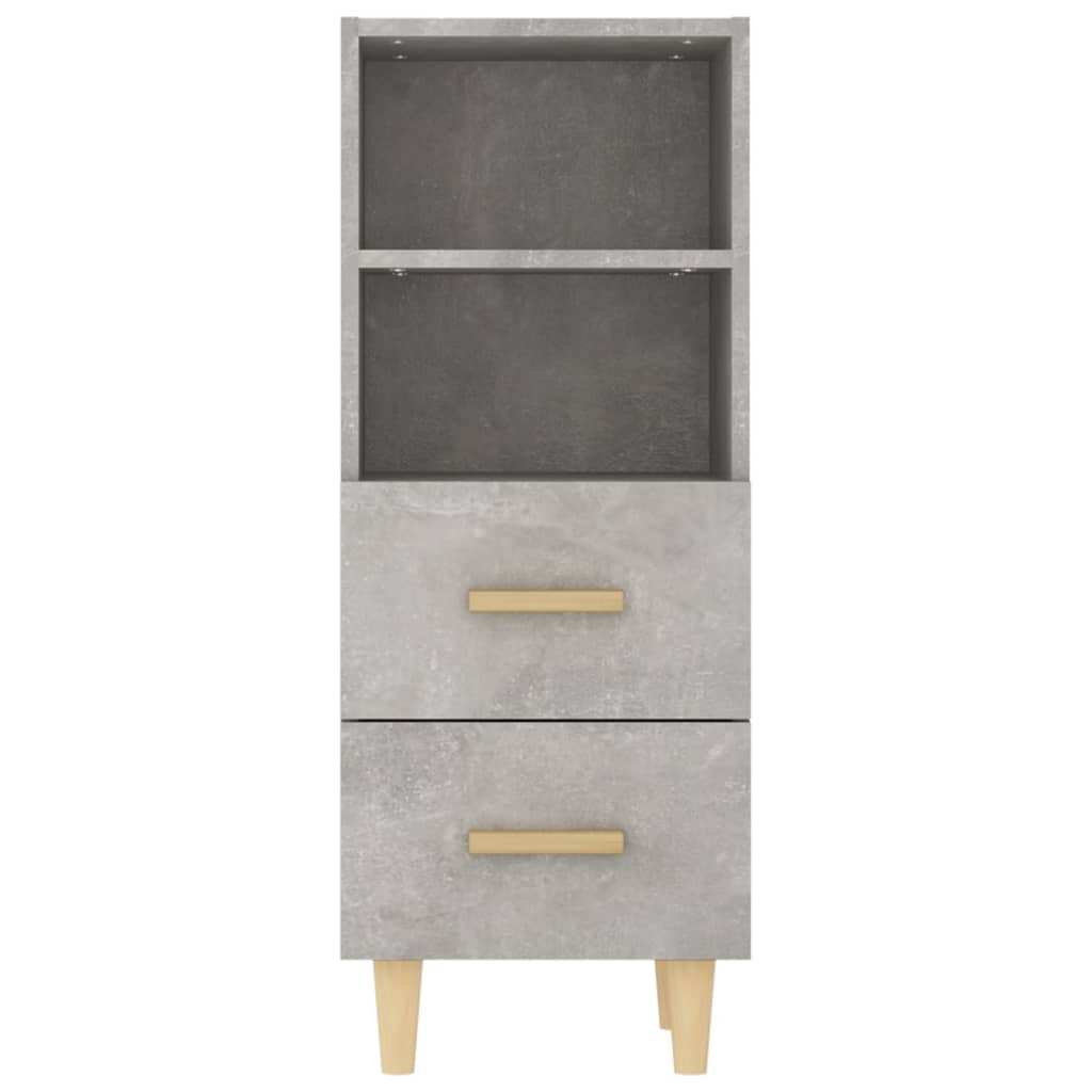 vidaXL Buffet gris béton 34,5x34x90 cm Bois d'ingénierie