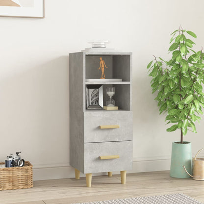 vidaXL Buffet gris béton 34,5x34x90 cm Bois d'ingénierie