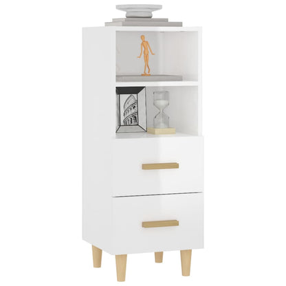 vidaXL Buffet haut brillant blanc 34,5x34x90 cm Bois d'ingénierie