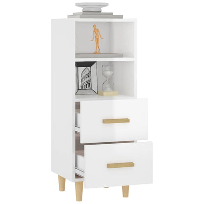 vidaXL Buffet haut brillant blanc 34,5x34x90 cm Bois d'ingénierie