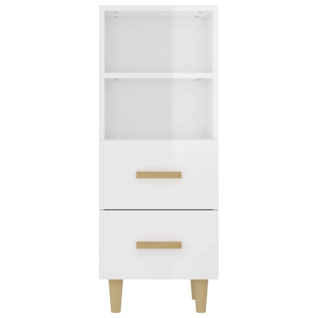 vidaXL Buffet haut brillant blanc 34,5x34x90 cm Bois d'ingénierie