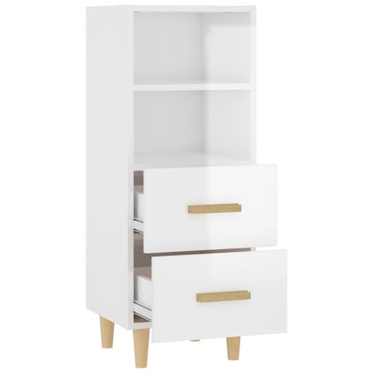 vidaXL Buffet haut brillant blanc 34,5x34x90 cm Bois d'ingénierie
