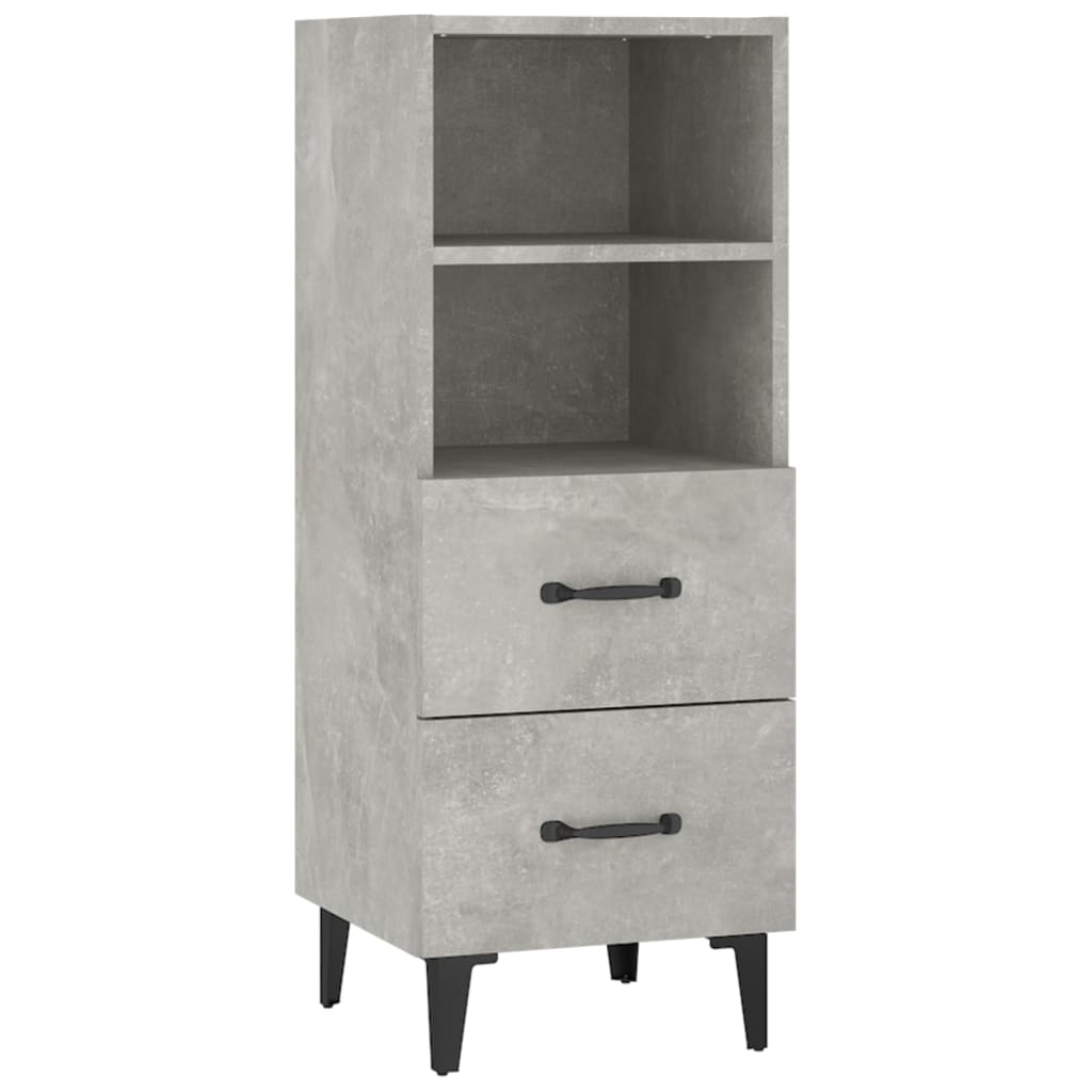 vidaXL Buffet gris béton 34,5x34x90 cm Bois d'ingénierie