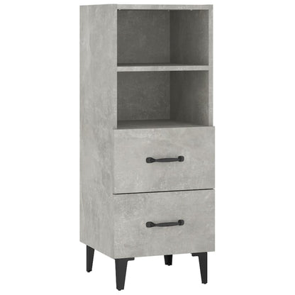 vidaXL Buffet gris béton 34,5x34x90 cm Bois d'ingénierie