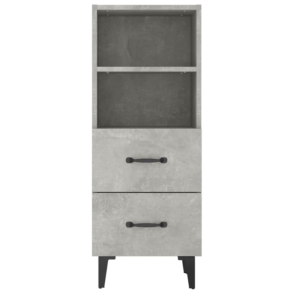 vidaXL Buffet gris béton 34,5x34x90 cm Bois d'ingénierie