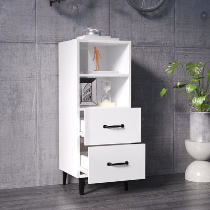 vidaXL Sideboard Hochglanz-Weiß 34,5x34x90 cm Holzwerkstoff