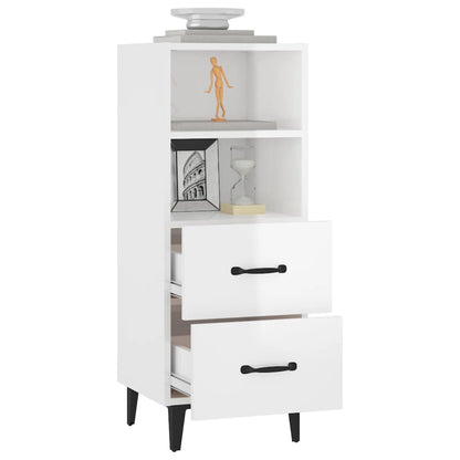 vidaXL Sideboard Hochglanz-Weiß 34,5x34x90 cm Holzwerkstoff
