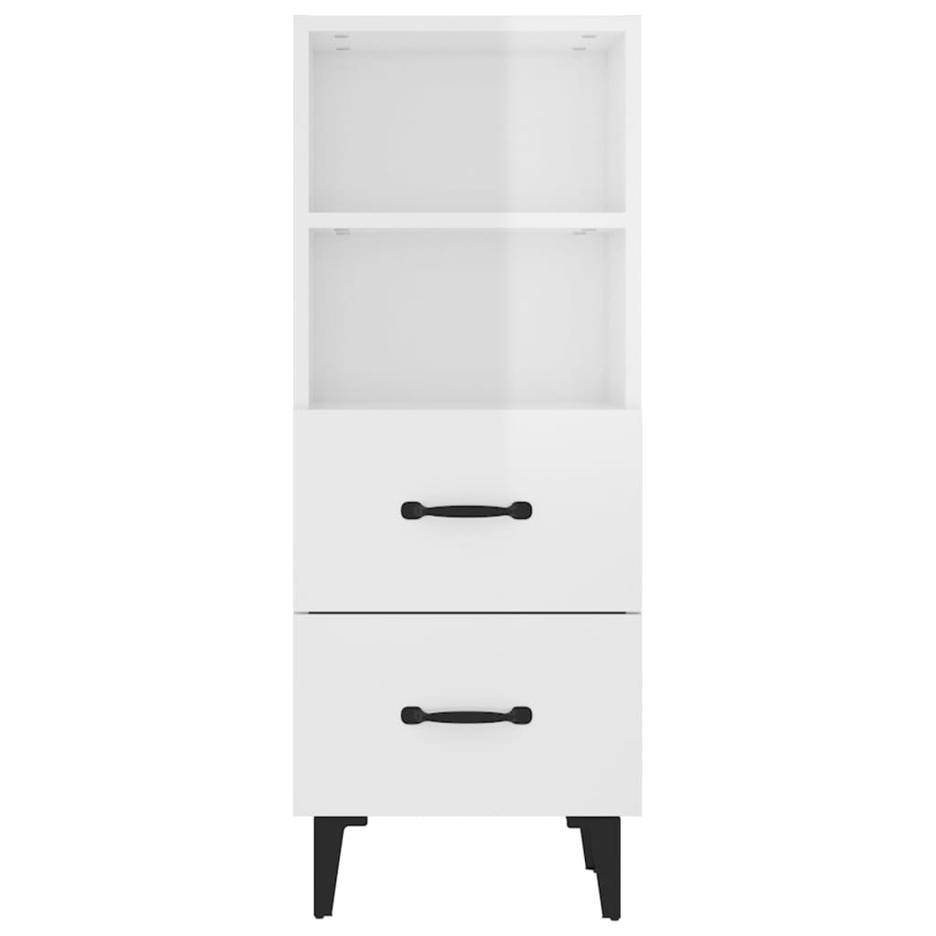 vidaXL Sideboard Hochglanz-Weiß 34,5x34x90 cm Holzwerkstoff