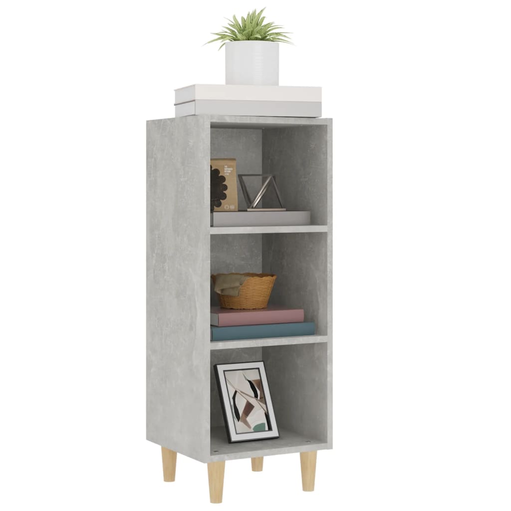 vidaXL Buffet bas gris béton 34,5x32,5x90 cm Bois d'ingénierie