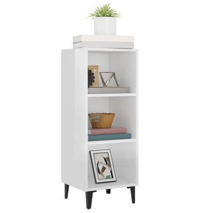 vidaXL Buffet haut brillant blanc 34,5x32,5x90 cm Bois d'ingénierie