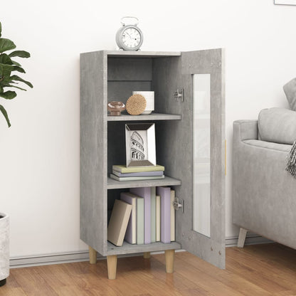 vidaXL Buffet gris béton 34,5x34x90 cm Bois d'ingénierie