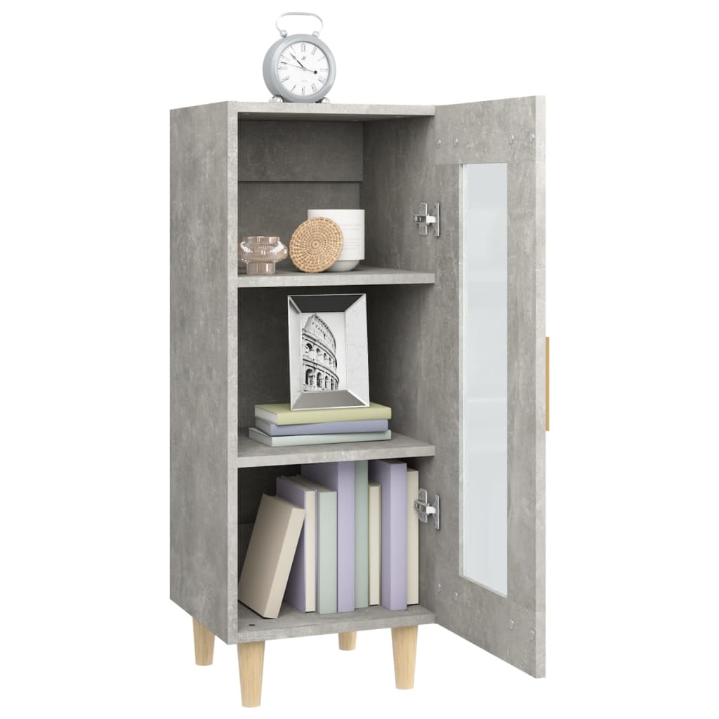 vidaXL Buffet gris béton 34,5x34x90 cm Bois d'ingénierie