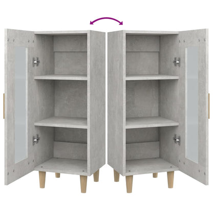 vidaXL Buffet gris béton 34,5x34x90 cm Bois d'ingénierie