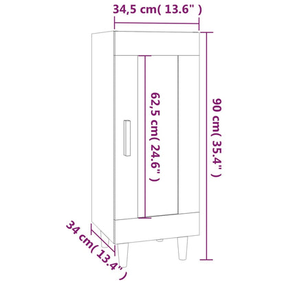 vidaXL Buffet gris béton 34,5x34x90 cm Bois d'ingénierie