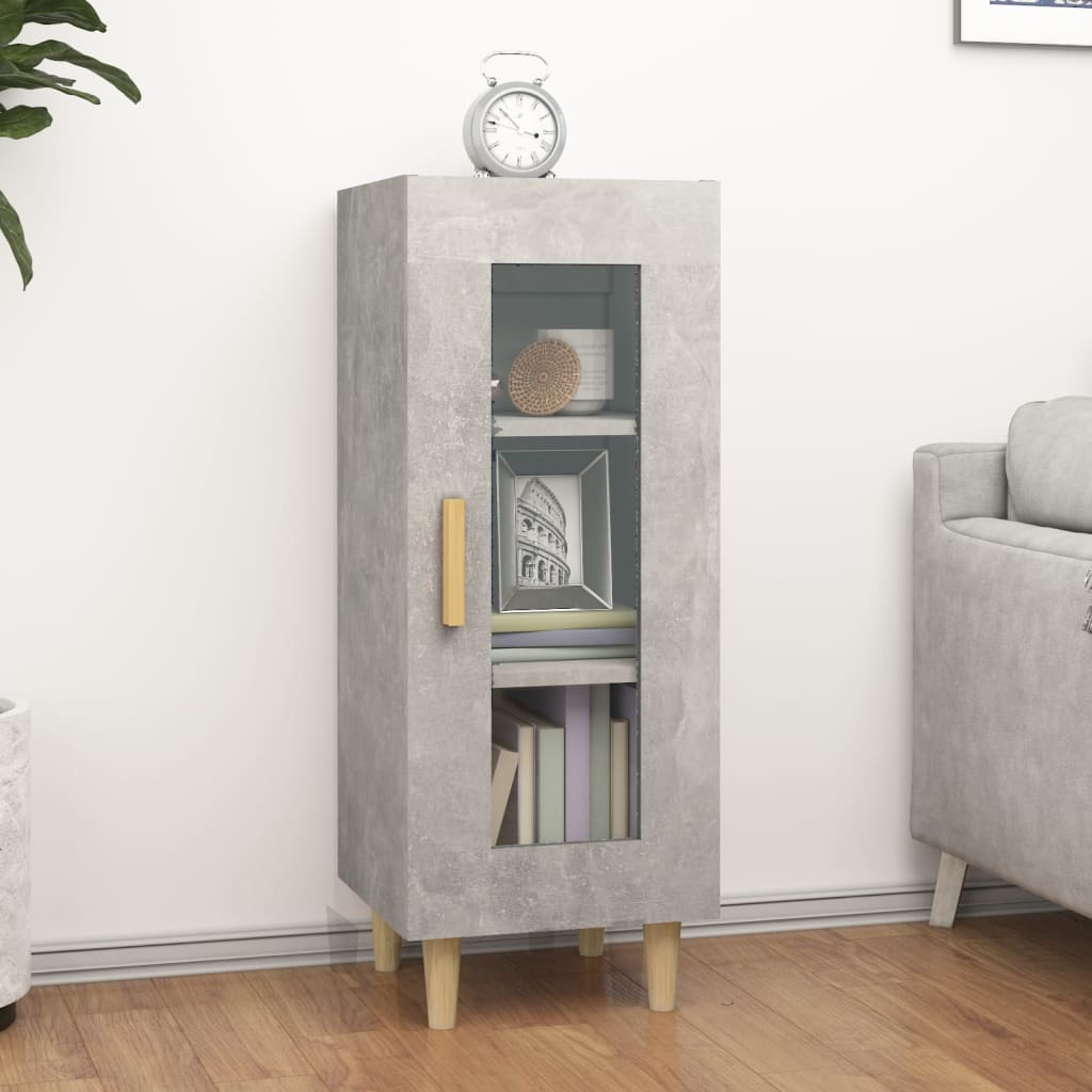 vidaXL Buffet gris béton 34,5x34x90 cm Bois d'ingénierie