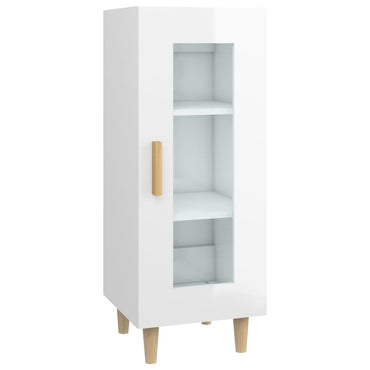 vidaXL Buffet haut brillant blanc 34,5x34x90 cm Bois d'ingénierie