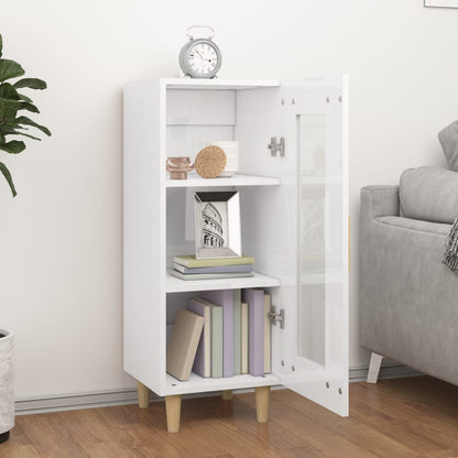 vidaXL Buffet haut brillant blanc 34,5x34x90 cm Bois d'ingénierie
