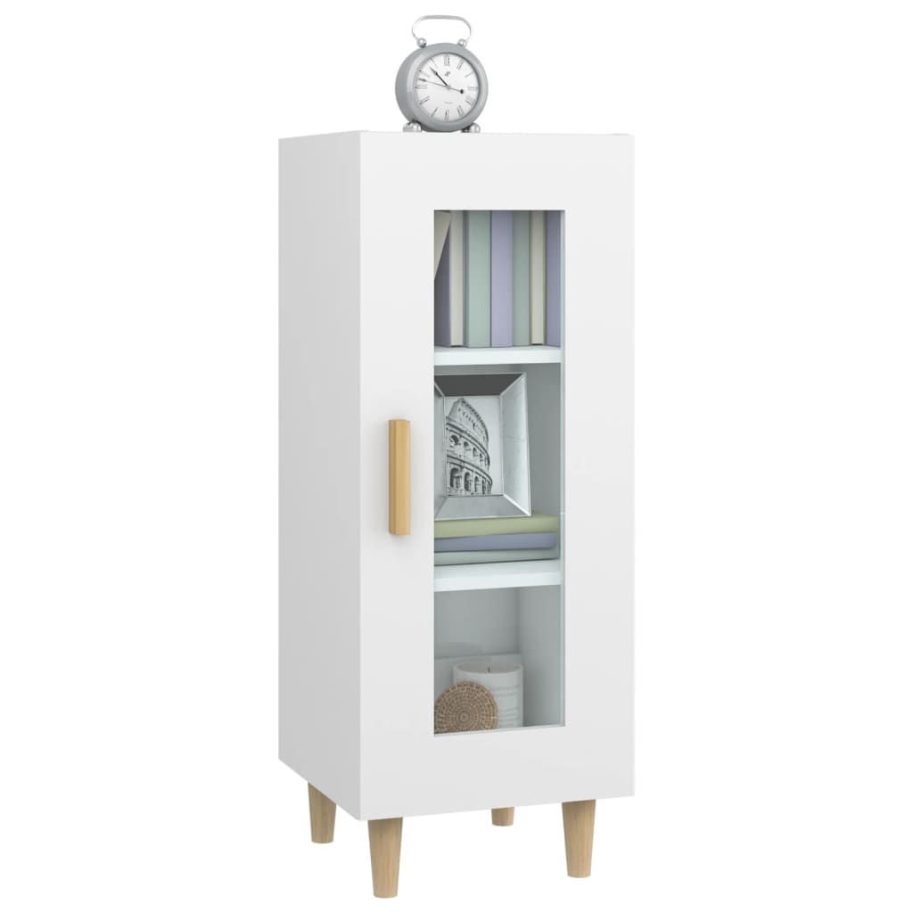 vidaXL Buffet haut brillant blanc 34,5x34x90 cm Bois d'ingénierie