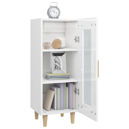 vidaXL Buffet haut brillant blanc 34,5x34x90 cm Bois d'ingénierie