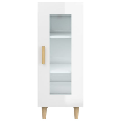 vidaXL Buffet haut brillant blanc 34,5x34x90 cm Bois d'ingénierie