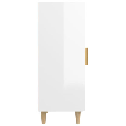 vidaXL Buffet haut brillant blanc 34,5x34x90 cm Bois d'ingénierie