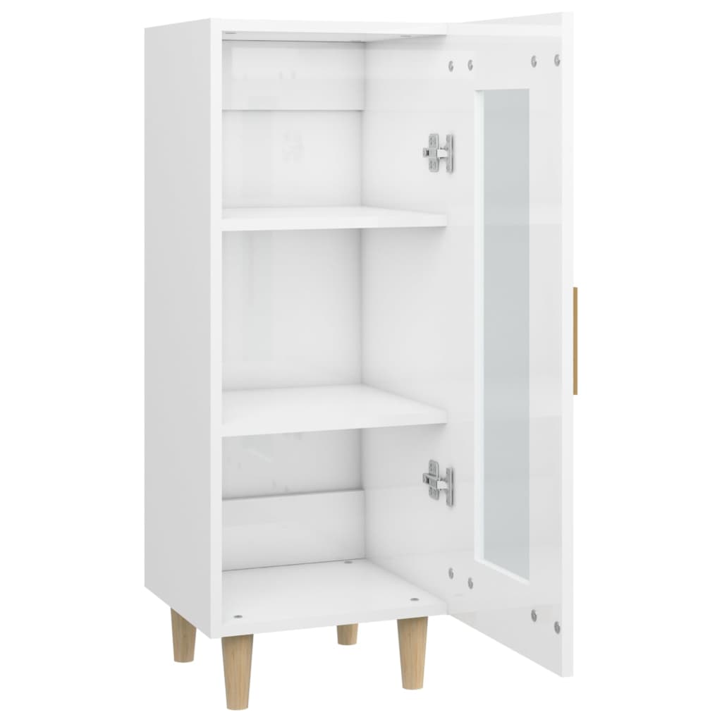 vidaXL Buffet haut brillant blanc 34,5x34x90 cm Bois d'ingénierie