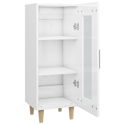 vidaXL Buffet haut brillant blanc 34,5x34x90 cm Bois d'ingénierie