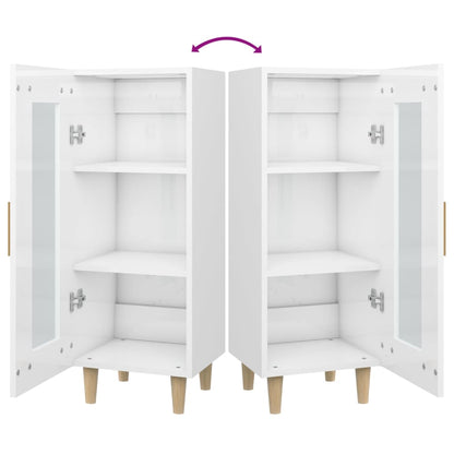 vidaXL Buffet haut brillant blanc 34,5x34x90 cm Bois d'ingénierie