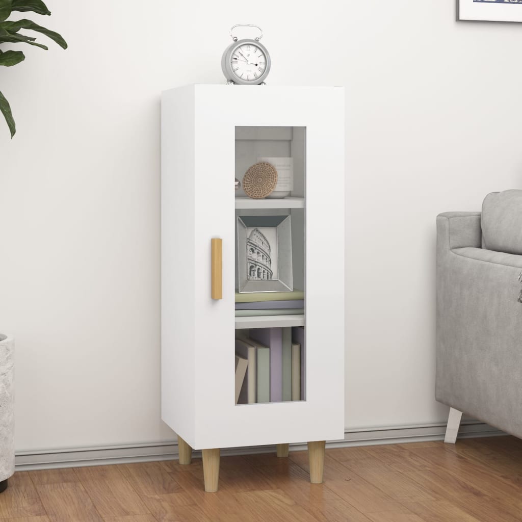vidaXL Buffet haut brillant blanc 34,5x34x90 cm Bois d'ingénierie