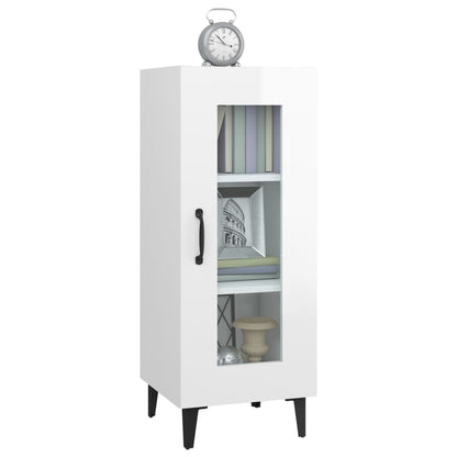 vidaXL Buffet haut brillant blanc 34,5x34x90 cm Bois d'ingénierie