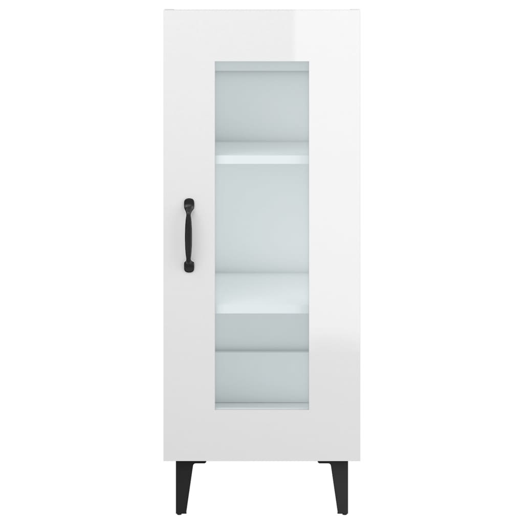 vidaXL Buffet haut brillant blanc 34,5x34x90 cm Bois d'ingénierie