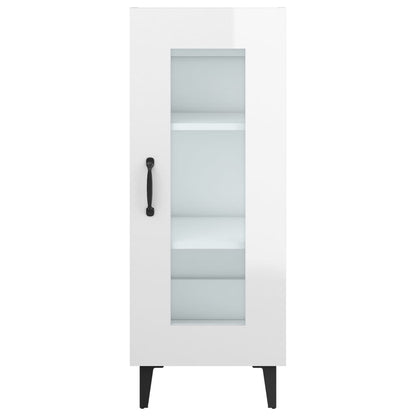 vidaXL Buffet haut brillant blanc 34,5x34x90 cm Bois d'ingénierie