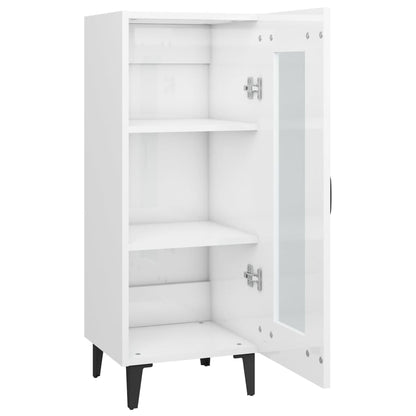 vidaXL Buffet haut brillant blanc 34,5x34x90 cm Bois d'ingénierie