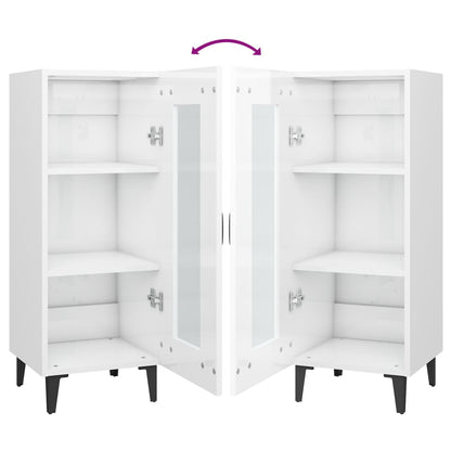 vidaXL Buffet haut brillant blanc 34,5x34x90 cm Bois d'ingénierie