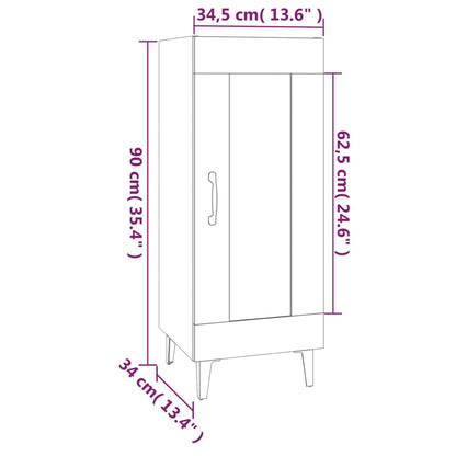vidaXL Buffet haut brillant blanc 34,5x34x90 cm Bois d'ingénierie