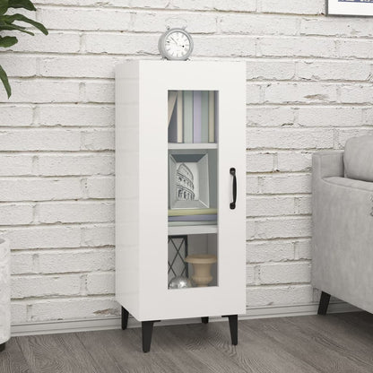 vidaXL Buffet haut brillant blanc 34,5x34x90 cm Bois d'ingénierie