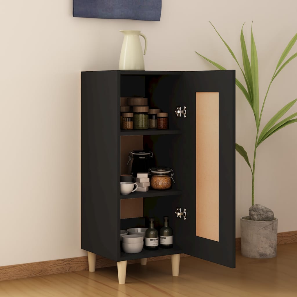 vidaXL Buffet noir 34,5x34x90 cm Bois d'ingénierie