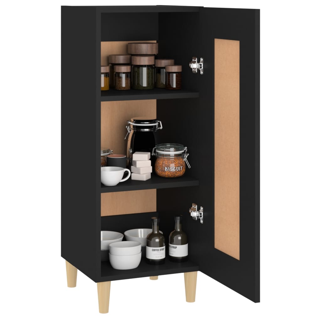 vidaXL Buffet noir 34,5x34x90 cm Bois d'ingénierie